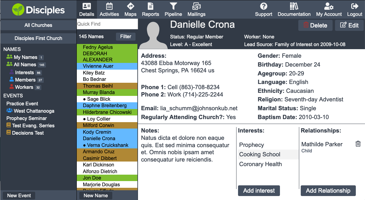Screenshot of App inside a laptop